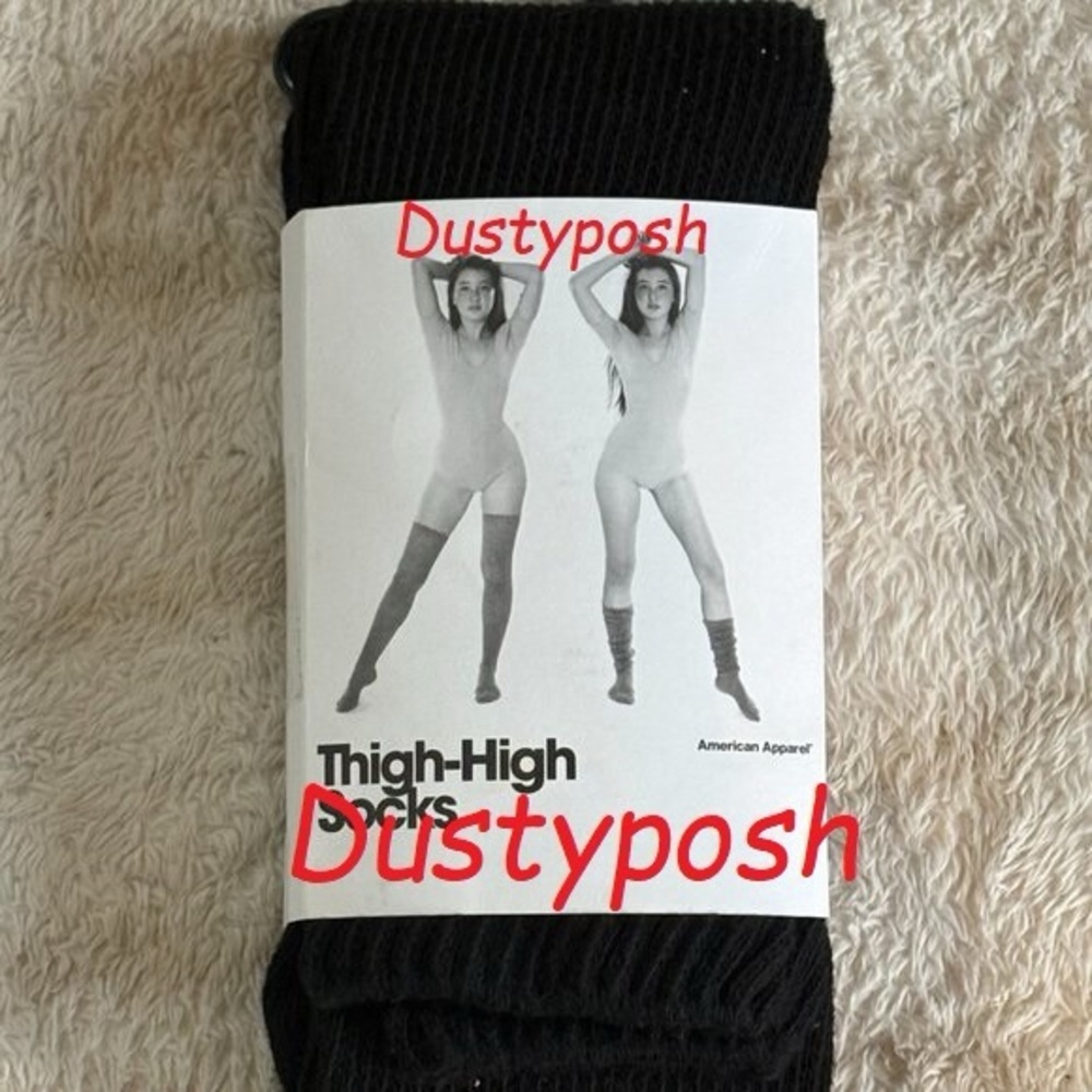 American Apparel Grey Thigh High Socks Over Knee Classic Old School Y2K Vintage